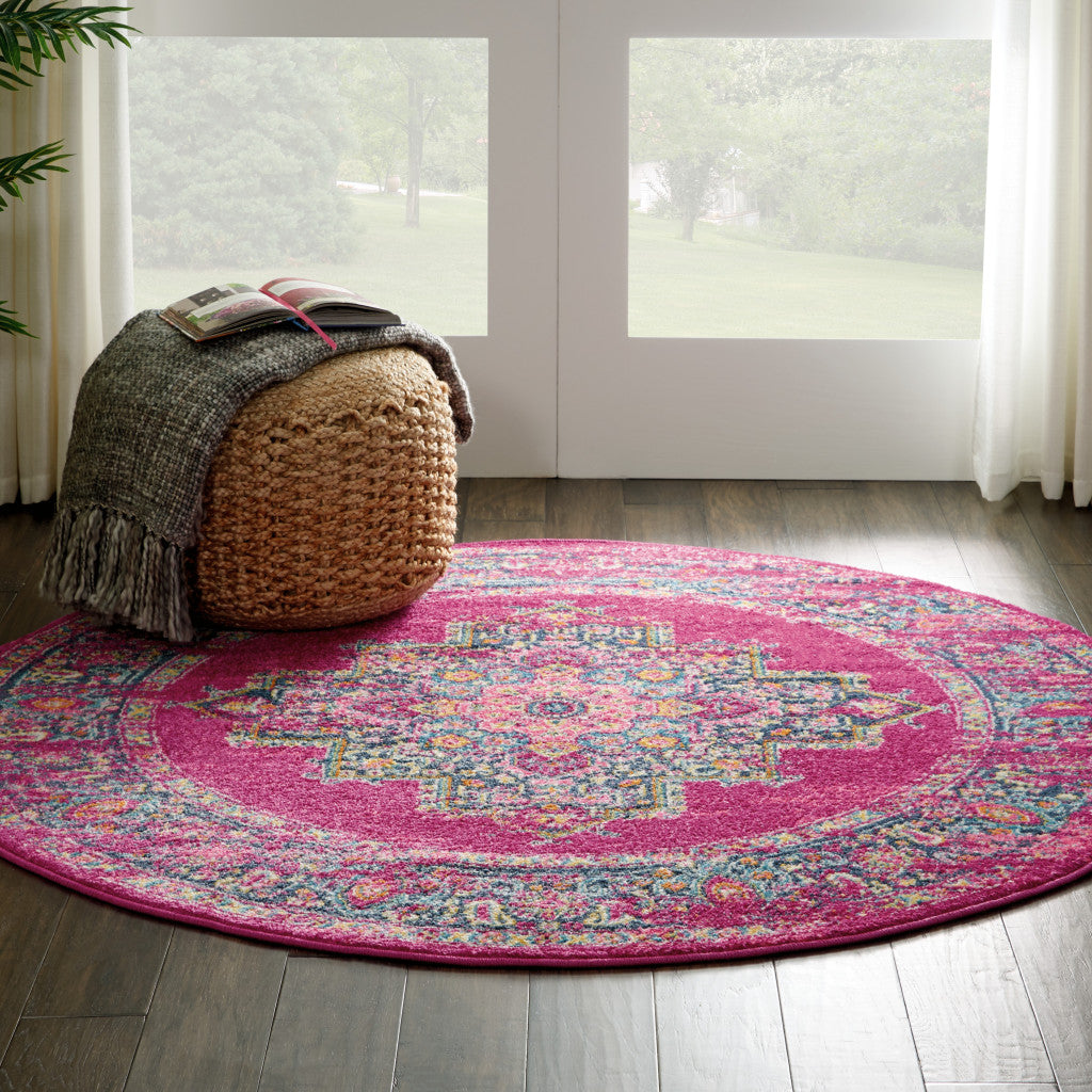 10' Fuchsia Power Loom Runner Rug