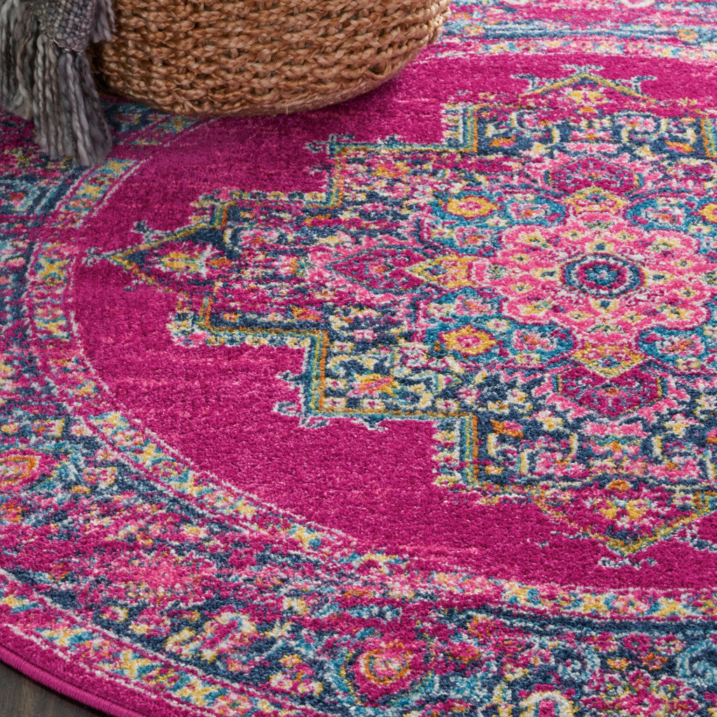 10' Fuchsia Power Loom Runner Rug