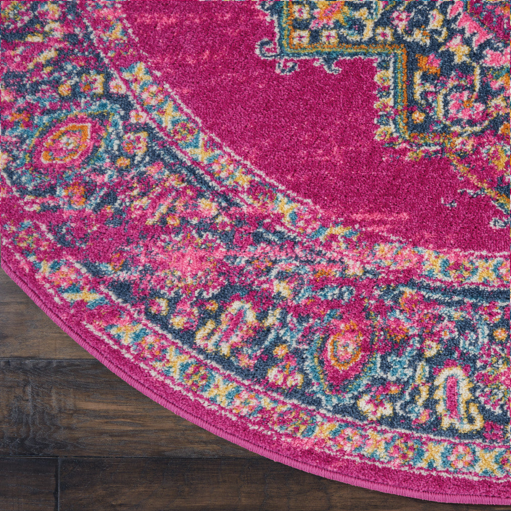 10' Fuchsia Power Loom Runner Rug