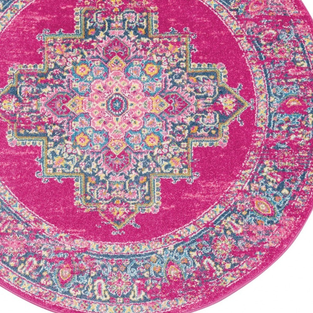 10' Fuchsia Power Loom Runner Rug