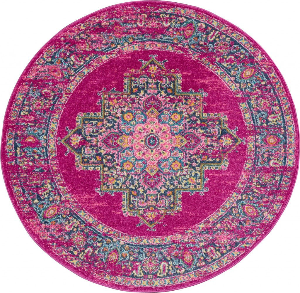 10' Fuchsia Power Loom Runner Rug