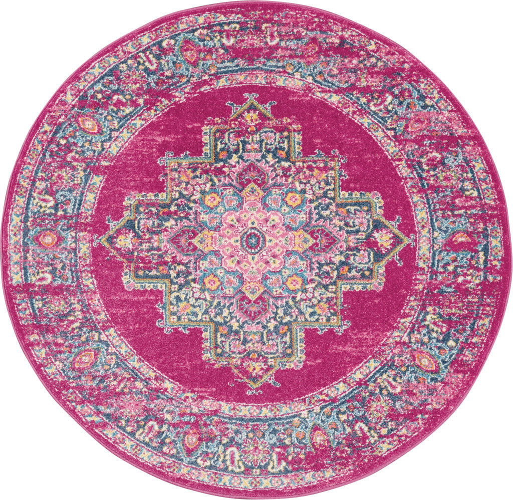 10' Fuchsia Power Loom Runner Rug