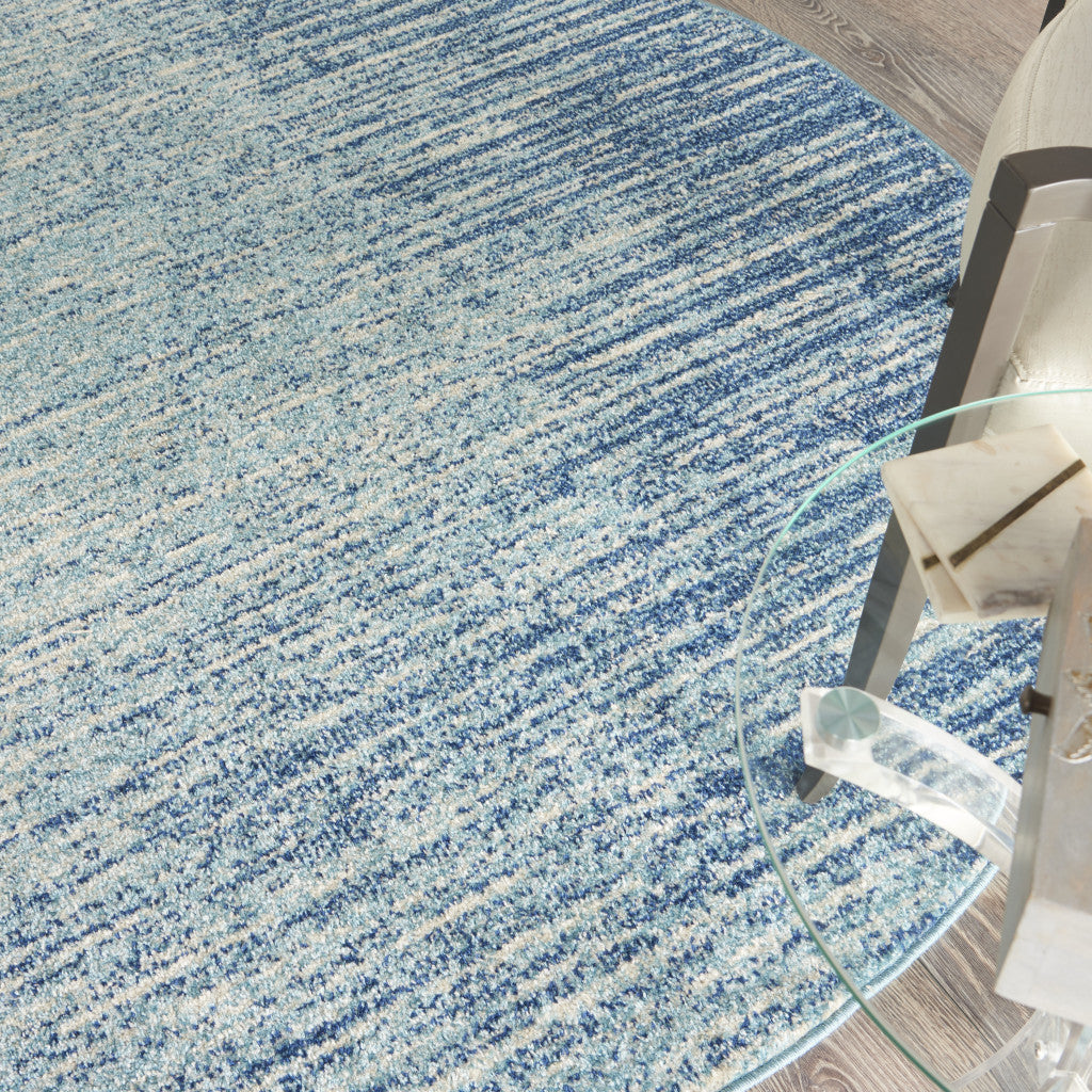 2' X 3' Blue and Ivory Abstract Power Loom Area Rug