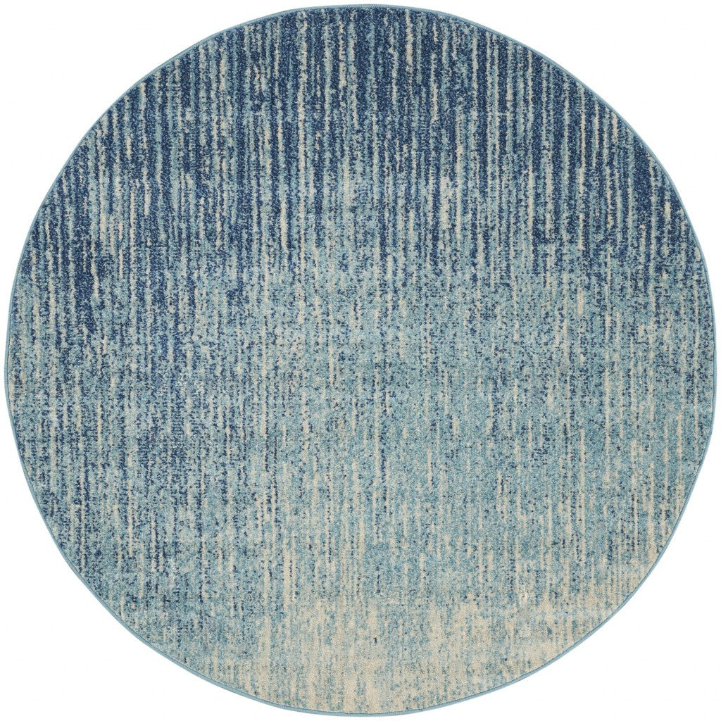 2' X 3' Blue and Ivory Abstract Power Loom Area Rug