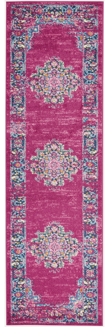 10' Fuchsia Power Loom Runner Rug