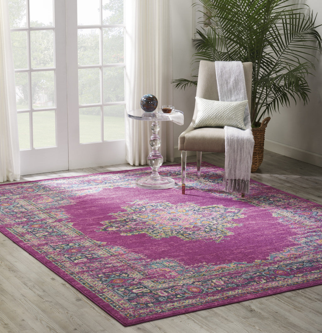 10' Fuchsia Power Loom Runner Rug