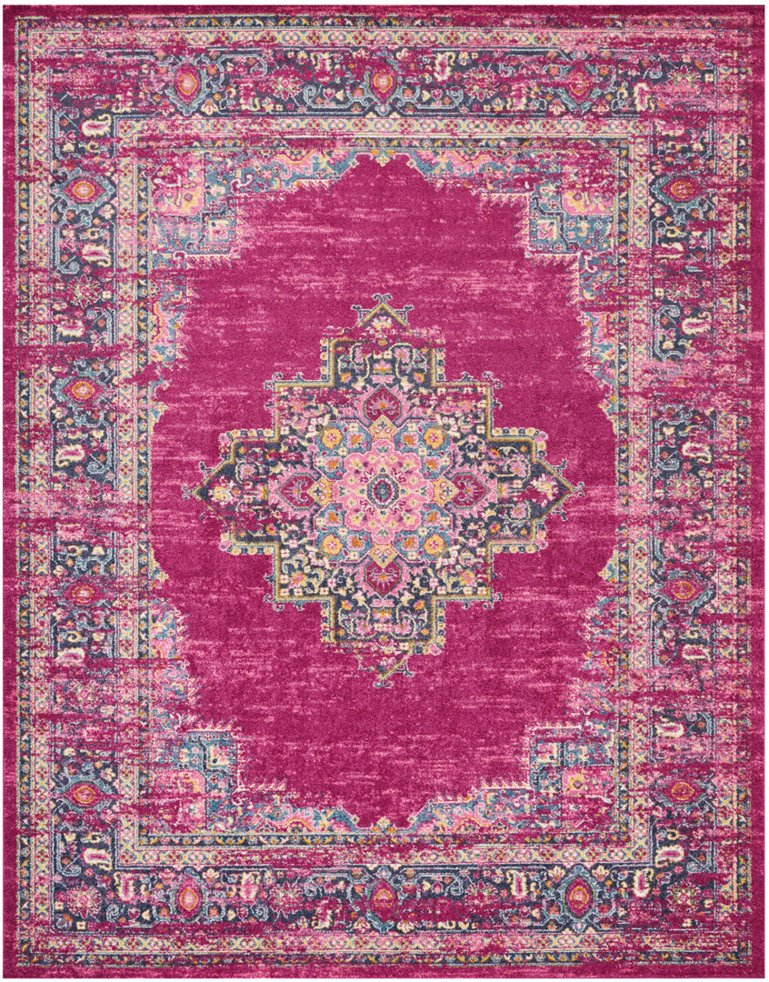 10' Fuchsia Power Loom Runner Rug