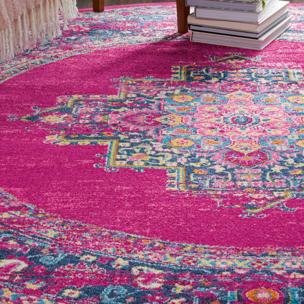 10' Fuchsia Power Loom Runner Rug