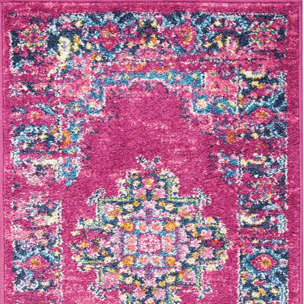 10' Fuchsia Power Loom Runner Rug