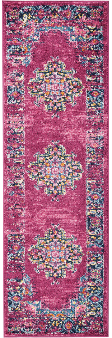 10' Fuchsia Power Loom Runner Rug