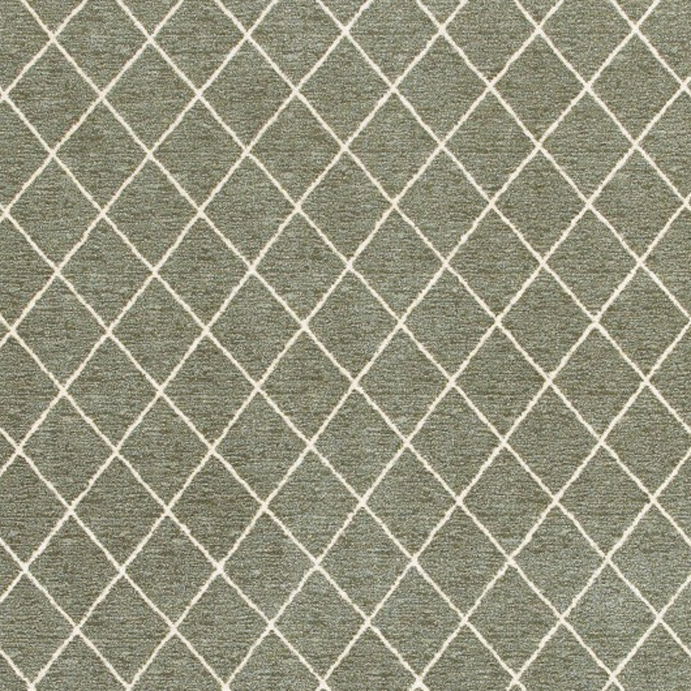 10' X 13' Gray And Ivory Diamond Indoor Area Rug