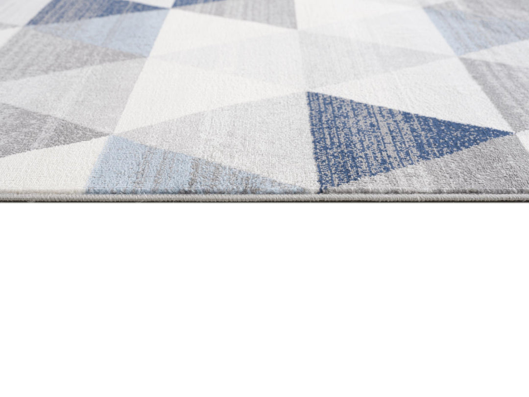 2' X 10' Navy Blue Geometric Diamond Runner Rug