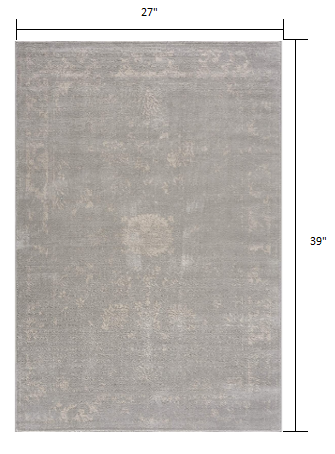 2' X 3' Modern Gray Distressed Scatter Rug