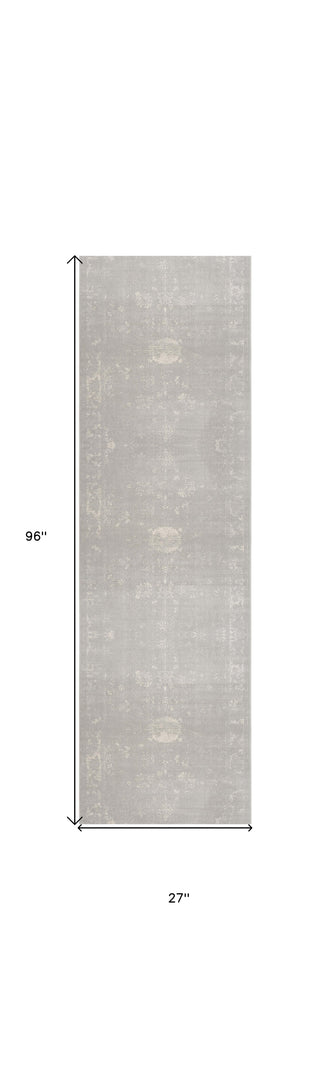 2' X 3' Modern Gray Distressed Scatter Rug