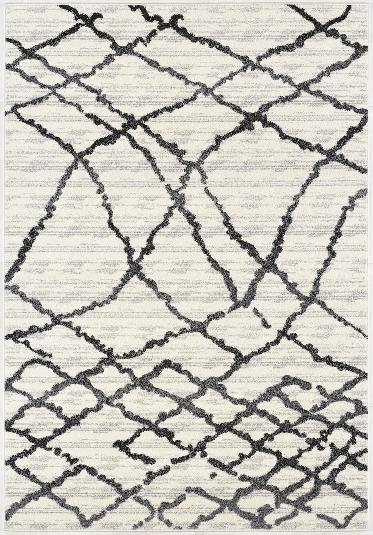 4' X 6' Gray And Black Modern Abstract Area Rug