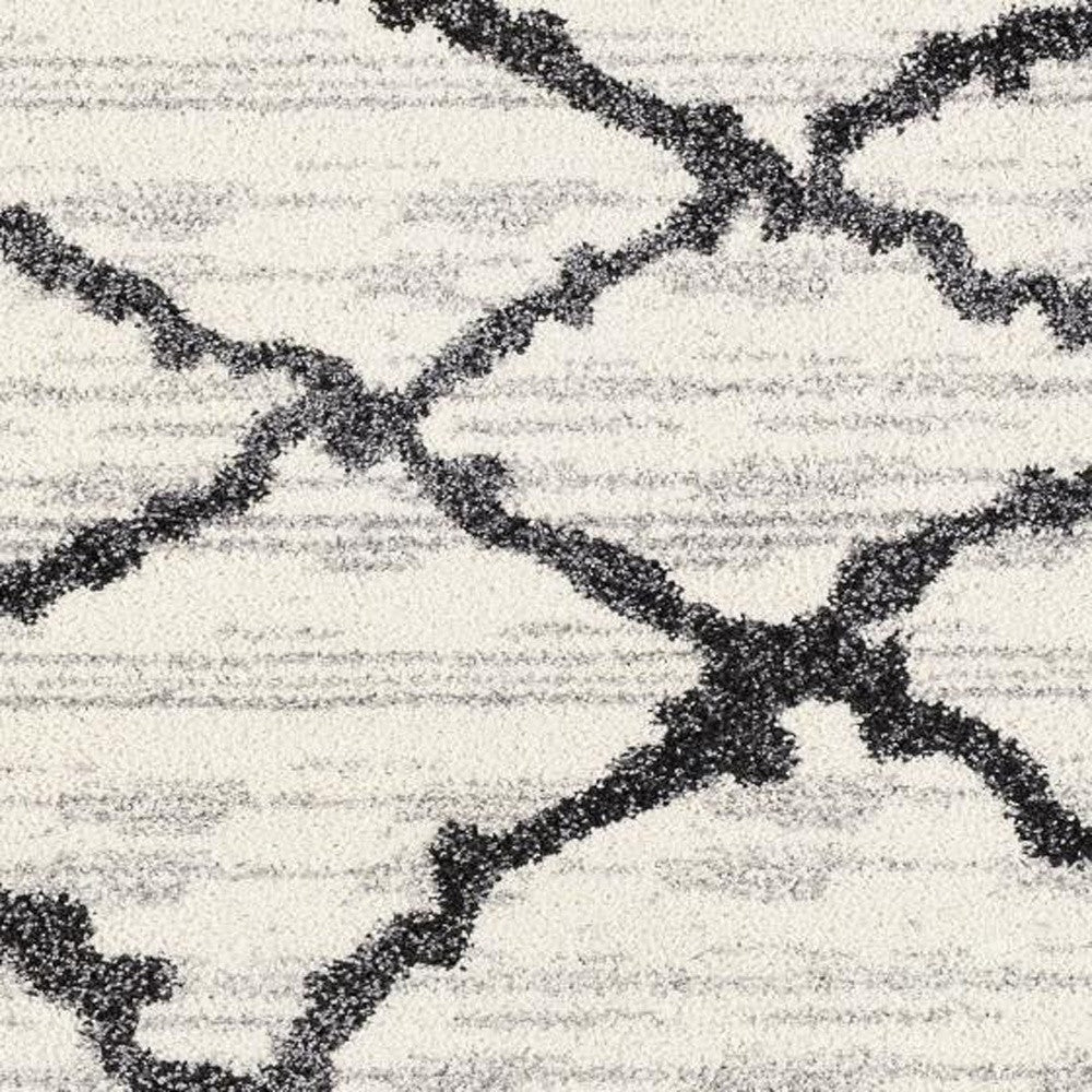 4' X 6' Gray And Black Modern Abstract Area Rug