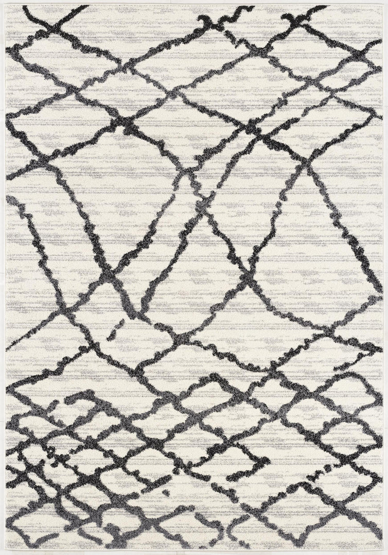 4' X 6' Gray And Black Modern Abstract Area Rug