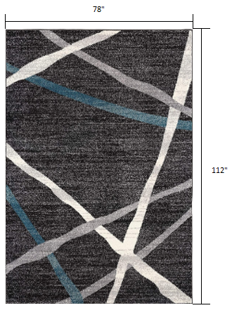 4' X 6' Distressed Black And Gray Abstract Area Rug