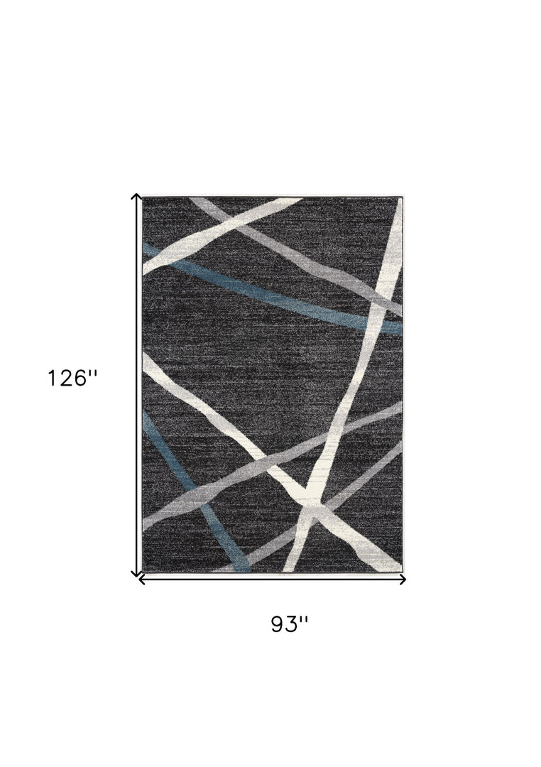 4' X 6' Distressed Black And Gray Abstract Area Rug