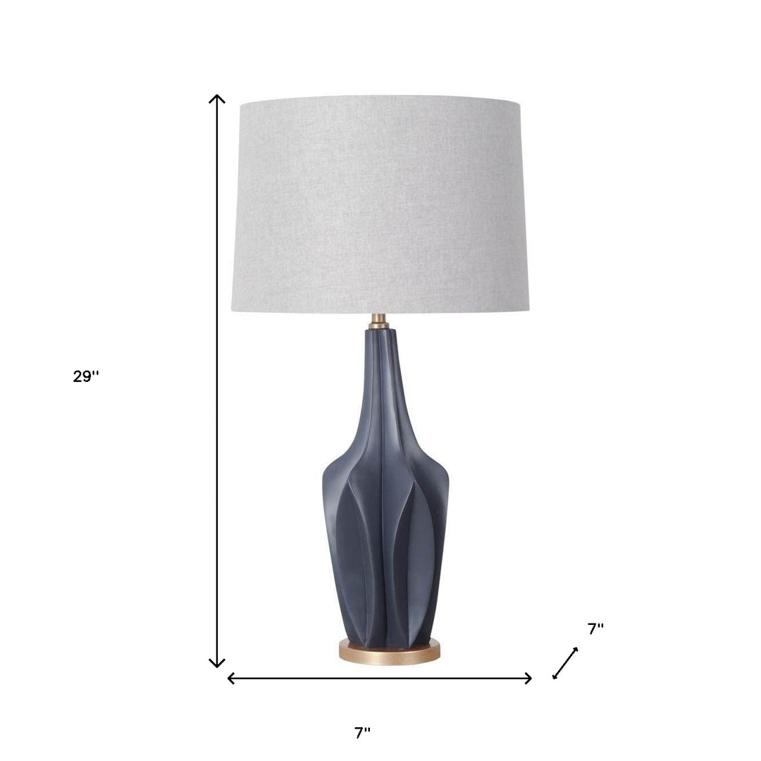 Sculptural Slate Blue Table Lamp