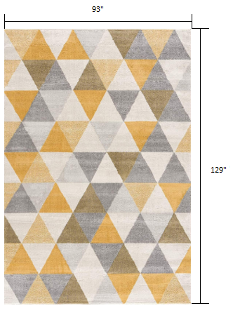 10' Runner Yellow and Ivory Geometric Runner Rug