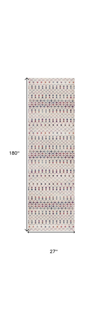 10' Cream Ikat Area Rug