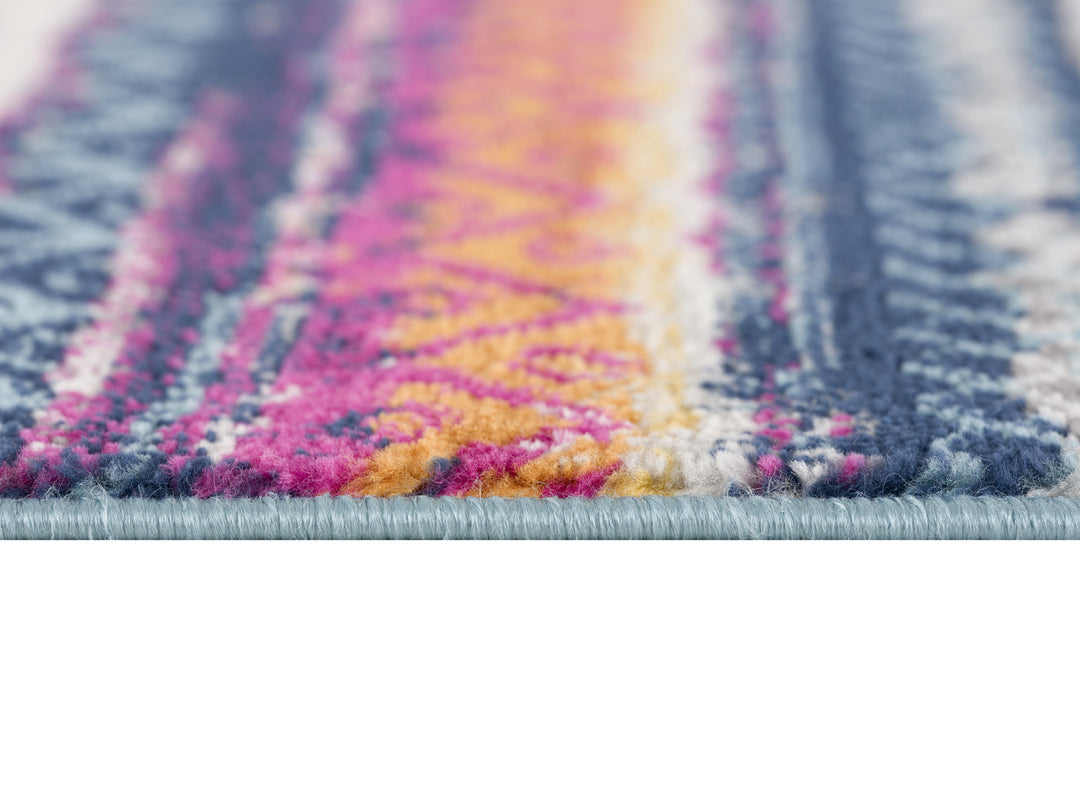 2' X 10' Multicolor Irregular Stripe Boho Runner Rug