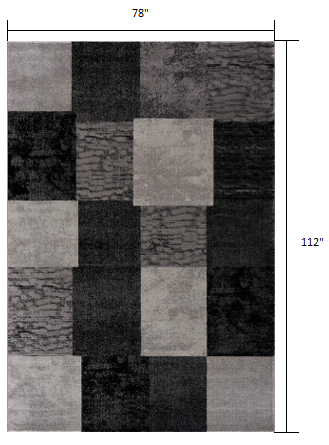 10' Gray Checkered Power Loom Runner Rug