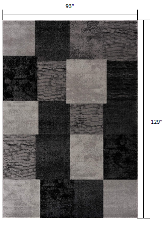 10' Gray Checkered Power Loom Runner Rug