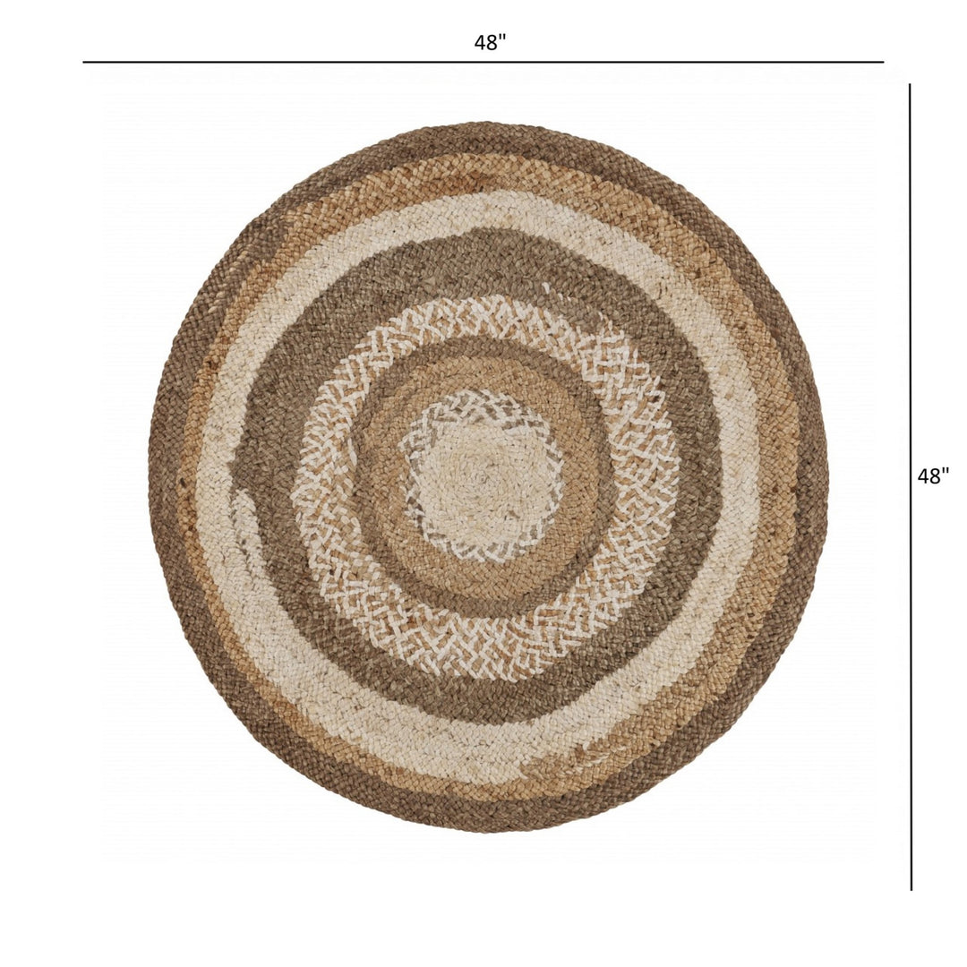 Multicolored Concentric Boutique Jute Rug