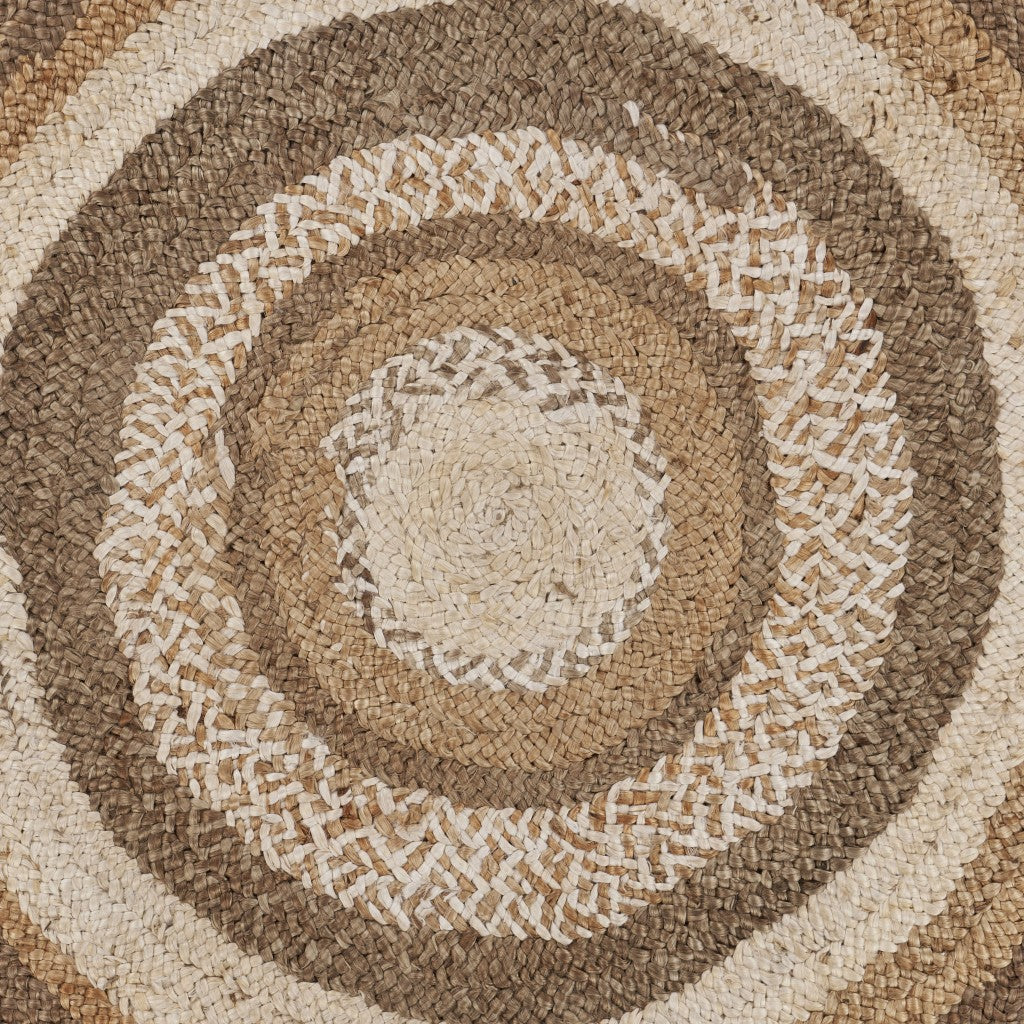 Multicolored Concentric Boutique Jute Rug