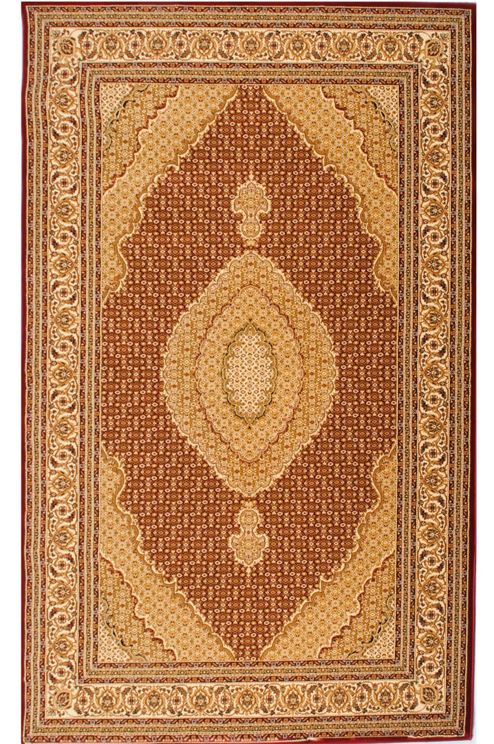 10' Runner Red and Beige Oriental Power Loom Runner Rug