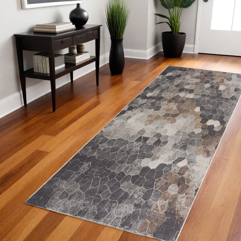 2' X 3' Beige Cobblestone Pattern Scatter Rug