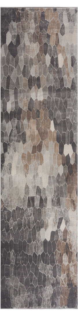 2' X 3' Beige Cobblestone Pattern Scatter Rug