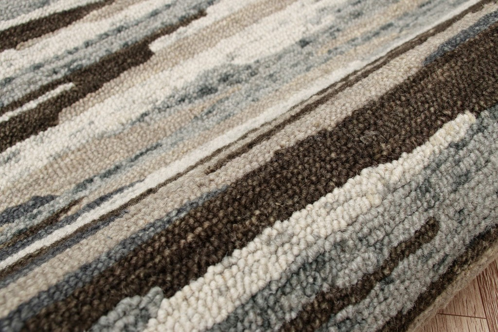 4' Round Brown and Gray Camouflage Area Rug