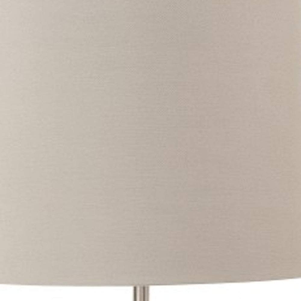 Set of Two Modern Distressed Gray and Silver Table Lamps