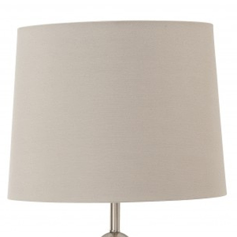 Set of Two Modern Distressed Gray and Silver Table Lamps