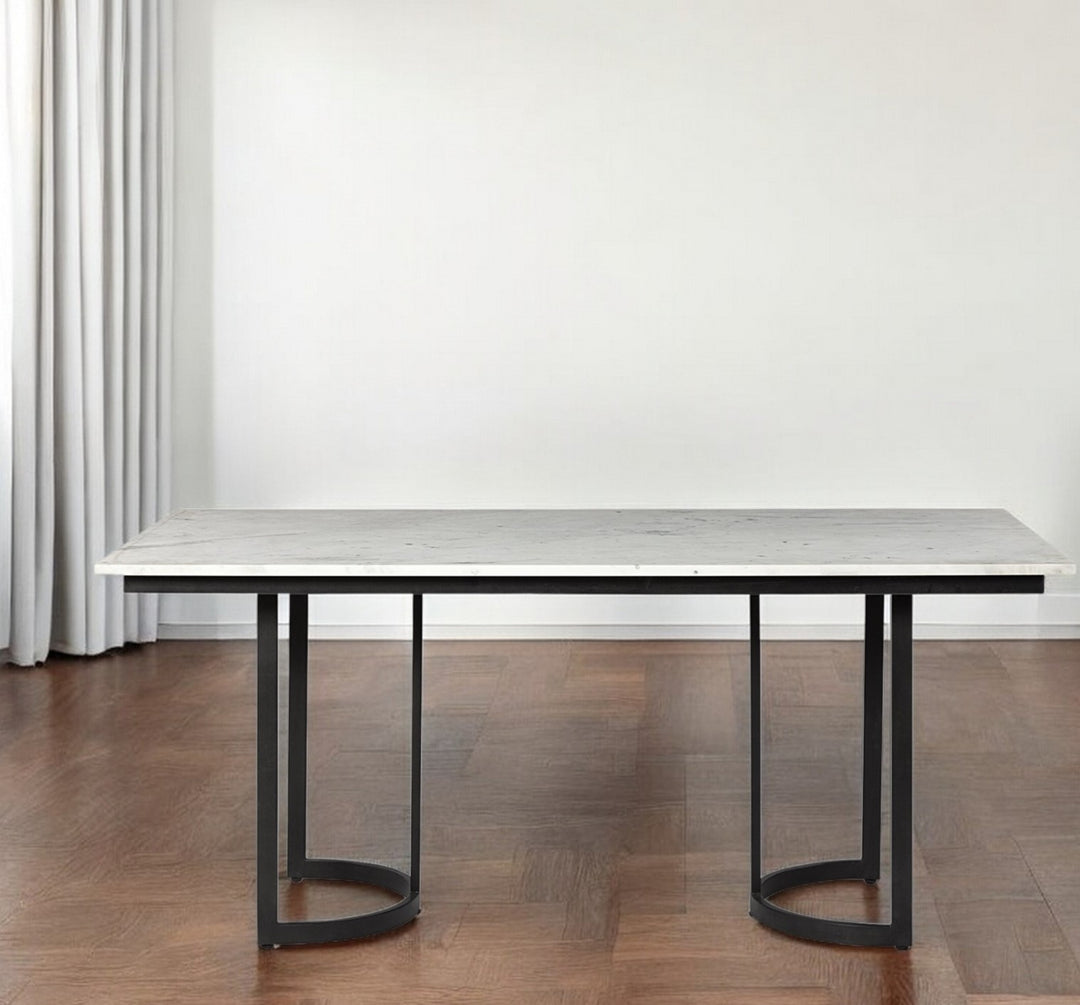 71-Inch White and Black Dining Table