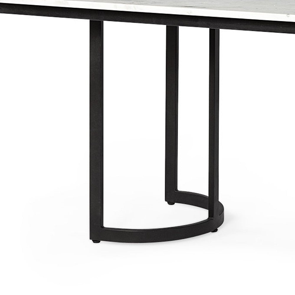 71-Inch White and Black Dining Table