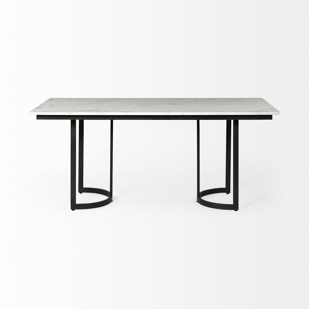 71-Inch White and Black Dining Table