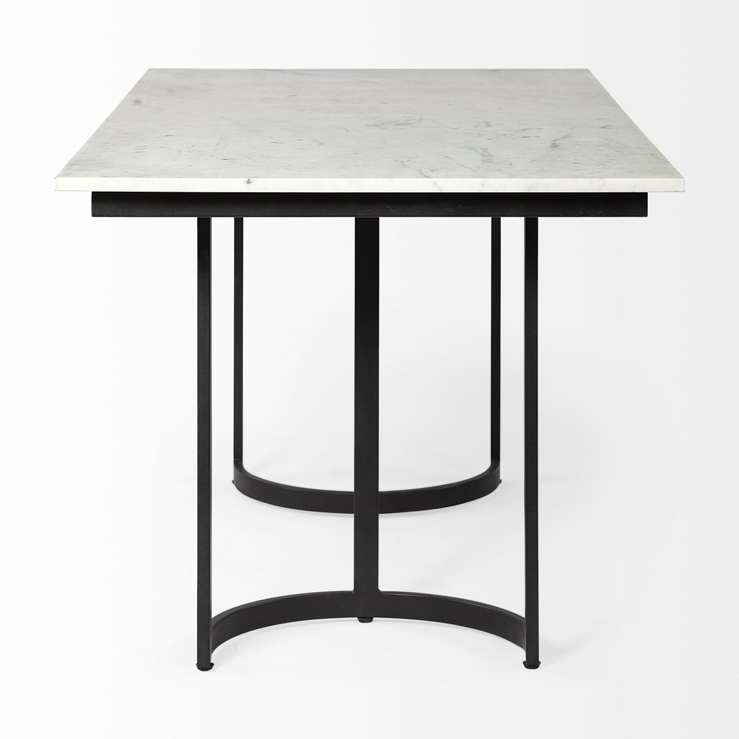 71-Inch White and Black Dining Table