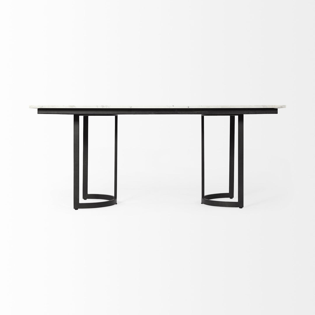 71-Inch White and Black Dining Table