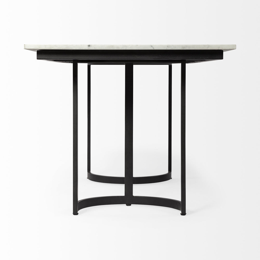 71-Inch White and Black Dining Table