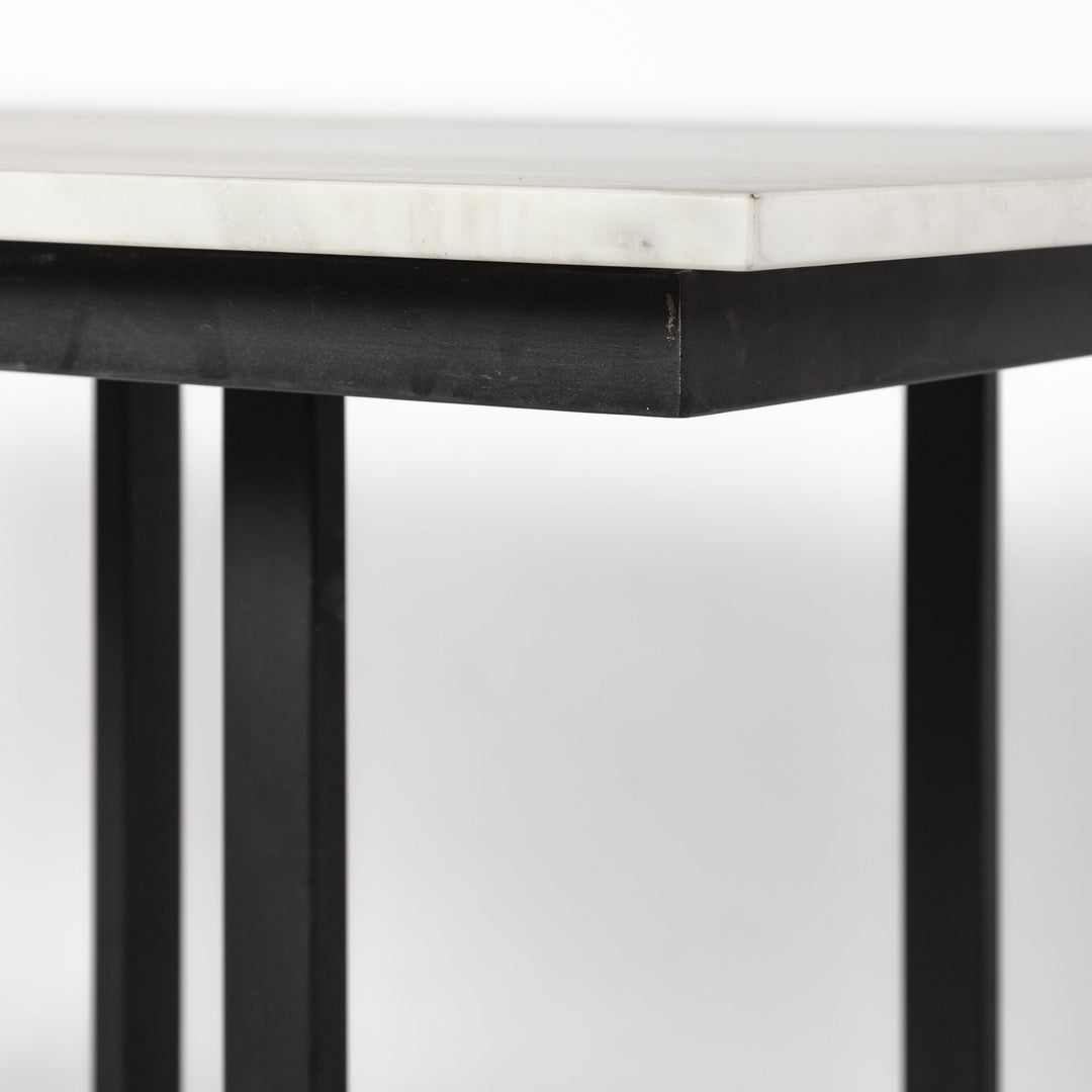 71-Inch White and Black Dining Table