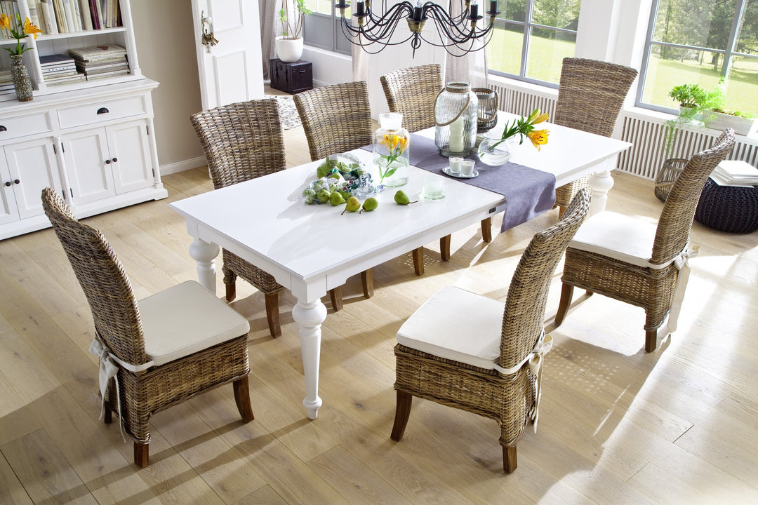 White Farmhouse Elegance 94" Dining Table