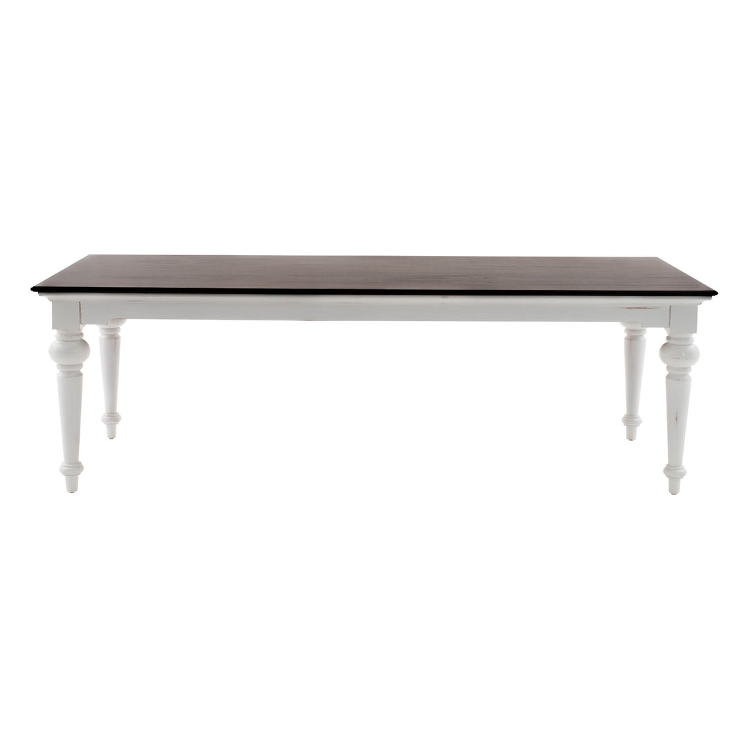 94" Rustic Brown and White Solid Wood Dining Table