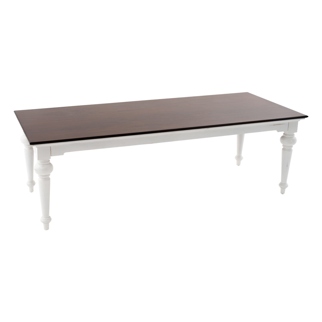 94" Rustic Brown and White Solid Wood Dining Table