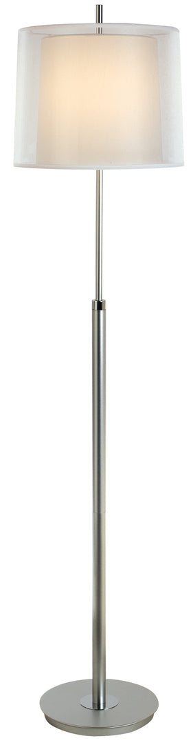 62" Chrome Traditional Shaped Floor Lamp With White Empire Shade