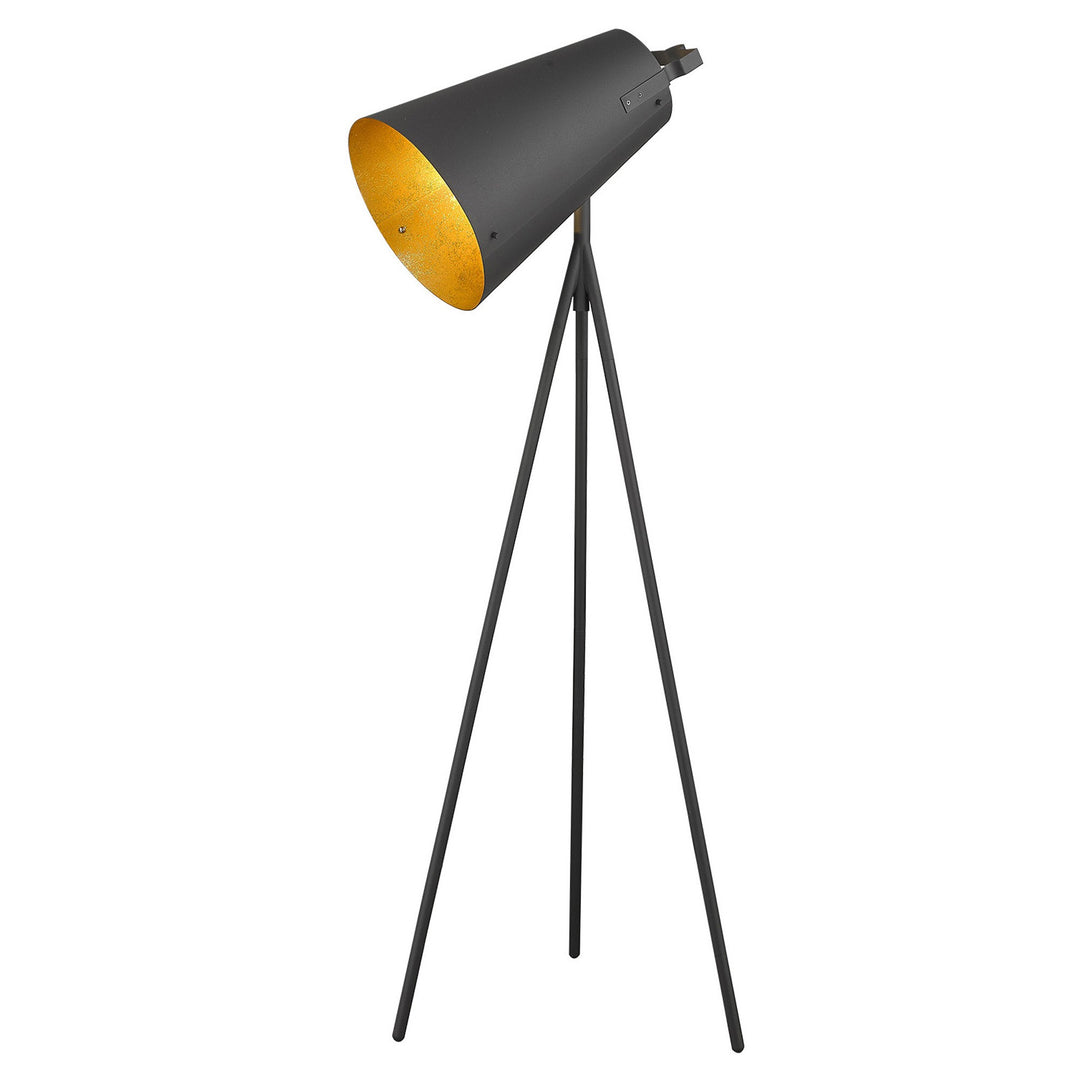 61" Matte Tripod Floor Lamp With Gray Cone Shade