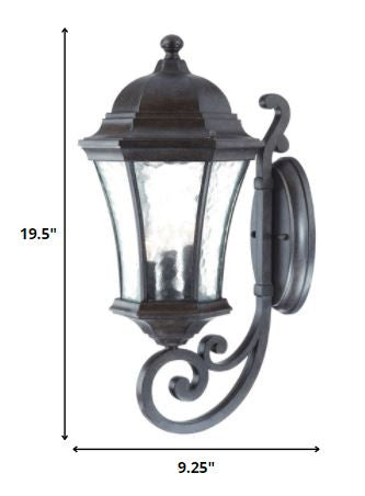 XL Antique Black Tapered Lantern Wall Light